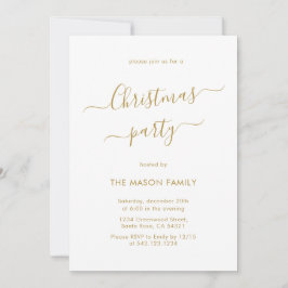 Minimalistisch Modern Gold Script Kerstfeest Kaart