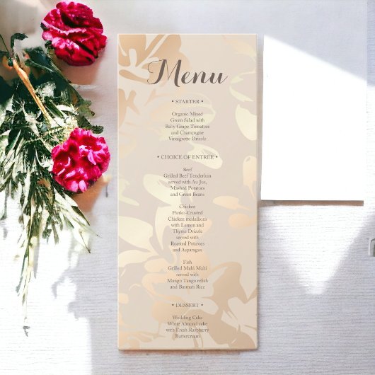 Minimalistisch Modern Goud Bruiloft Menu