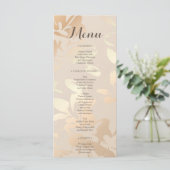 Minimalistisch Modern Goud Bruiloft Menu (Staand voorkant)