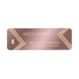 Minimalistisch modern goud geometrisch monogram etiket
