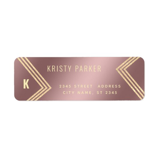 Minimalistisch modern goud geometrisch monogram etiket (Voorkant)