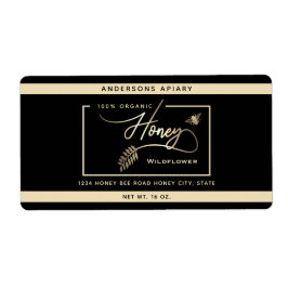 Minimalistisch Modern goud honing tak bijenpot Etiket