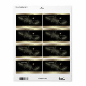 Minimalistisch Modern goud honing tak bijenpot Etiket (Full Sheet)