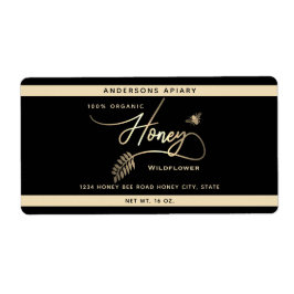 Minimalistisch Modern goud honing tak bijenpot Etiket