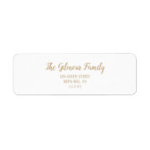 Minimalistisch Modern|Goud Kerstretouradres Etiket (Voorkant)