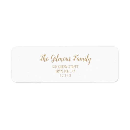 Minimalistisch Modern|Goud Kerstretouradres Etiket (Voorkant)