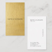 Minimalistisch modern goud - verticaal Visitekaart Visitekaartje (Voorkant / Achterkant)