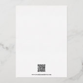 Minimalistisch modern goudhuwelijk | QR-code Folie Uitnodiging (Achterkant)