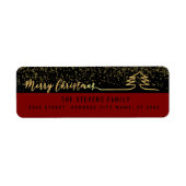 Minimalistisch modern goudschrift Merry kerstlabe Etiket (Voorkant)