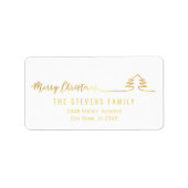 Minimalistisch modern goudschrift Vrolijk kerstfee Etiket (Voorkant)