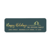 Minimalistisch modern goudscript Prettige feestdag Etiket (Voorkant)