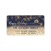 Minimalistisch modern goudscript Prettige feestdag Etiket (Voorkant)