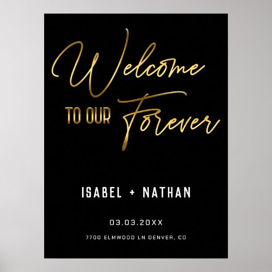 Minimalistisch 'modern' goudweddenschap poster (Voorkant)