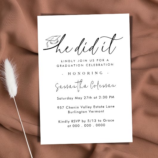 minimalistisch. | Modern Graduation Party Kaart