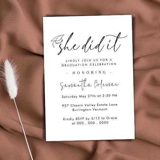 Minimalistisch | Modern Graduation Party Kaart