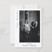 Minimalistisch modern grafisch aangepast fotohuwel bedankkaart (Voorkant)