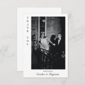 Minimalistisch modern grafisch aangepast fotohuwel bedankkaart (Voorkant / Achterkant)