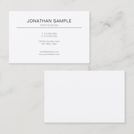 Minimalistisch modern grafisch design visitekaartje (Voorkant / Achterkant)