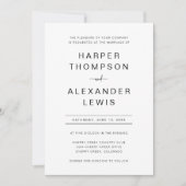 Minimalistisch modern grafisch huwelijk kaart (Voorkant)