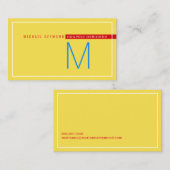 Minimalistisch & modern, grafisch ontwerper geel visitekaartje (Voorkant / Achterkant)