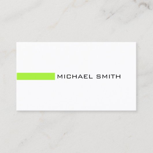 Minimalistisch Modern Green Lizard Elegant White Visitekaartje (Voorkant)