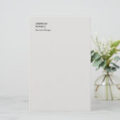 Minimalistisch modern grijs platina briefpapier (Staand voorkant)