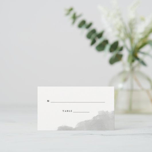 Minimalistisch Modern Grijs Waterverf Bruiloft Esc Plaatskaartje (Staand voorkant)