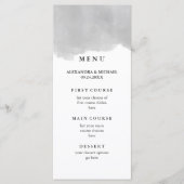 Minimalistisch modern grijs Waterverf bruiloft men Menu (Voorkant)