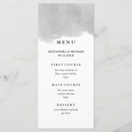 Minimalistisch modern grijs Waterverf bruiloft men Menu