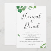 Minimalistisch modern groen biedt aangepaste bruil kaart (Voorkant / Achterkant)