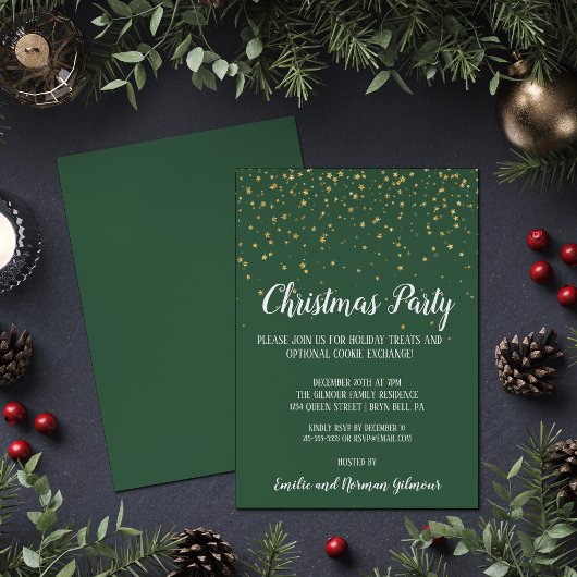 Minimalistisch Modern|Groen Confetti Kerstfeest Kaart