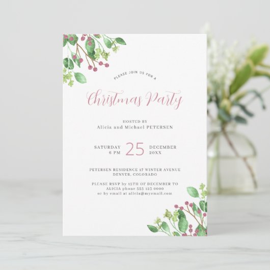 Minimalistisch modern groen kerstfeest kaart (Staand voorkant)