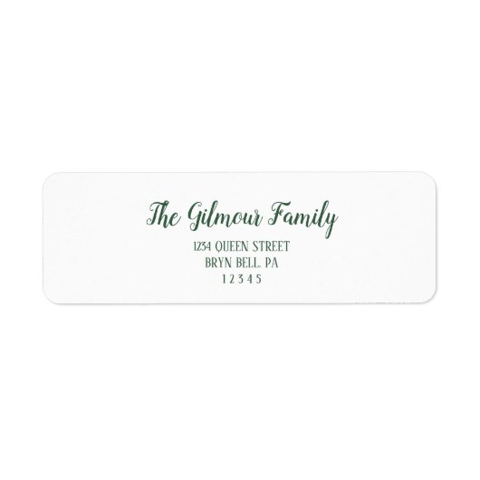 Minimalistisch modern|Groen kerstretouradres Etiket (Voorkant)