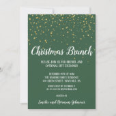 Minimalistisch modern|groene kerstbrunch kaart (Voorkant)