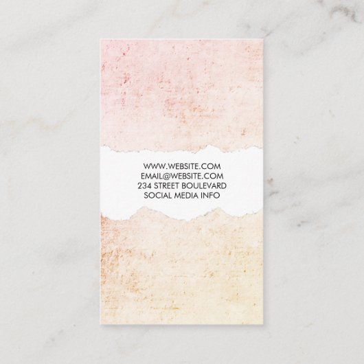 Minimalistisch Modern Grunge Visitekaartje (Achterkant)
