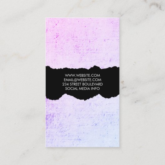 Minimalistisch Modern Grunge Visitekaartje (Achterkant)