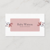 Minimalistisch Modern Haarstylist Blush Roze Bloem Klantenkaartje (Achterkant)