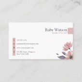 Minimalistisch Modern Haarstylist Blush Roze Bloem Visitekaartje (Voorkant)