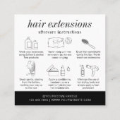 Minimalistisch Modern Haarstylist Hair Extensions  Vierkante Visitekaartje (Achterkant)