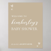 Minimalistisch modern Hallo Baby shower WelkomstPo Poster (Voorkant)