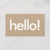 Minimalistisch modern Hallo Visitekaartje (Voorkant)