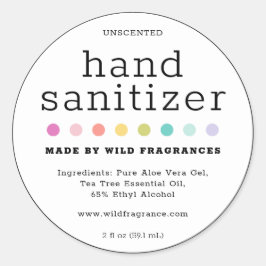 Minimalistisch modern handbediende zeepmerk ronde sticker