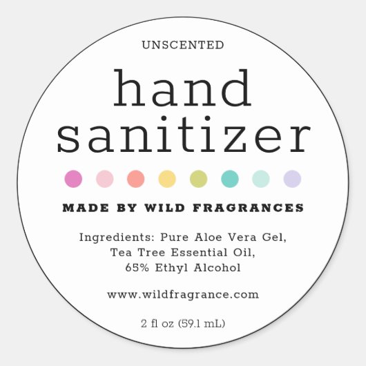 Minimalistisch modern handbediende zeepmerk ronde sticker (Voorkant)