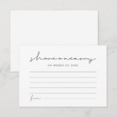 Minimalistisch modern handgeschreven Deel een gehe Notitiekaartje (Voorkant / Achterkant)