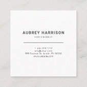 Minimalistisch modern handgeschreven monogram vierkante visitekaartje (Achterkant)