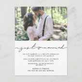 Minimalistisch modern handgeschreven Net getrouwd Briefkaart (Voorkant)