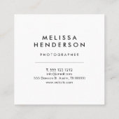 Minimalistisch modern handgeschreven penseel Hallo Vierkante Visitekaartje (Achterkant)