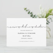 Minimalistisch modern handgeschreven Save the date (Staand voorkant)