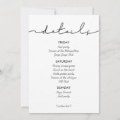 Minimalistisch modern handgeschreven vrijgezellenw kaart (Achterkant)