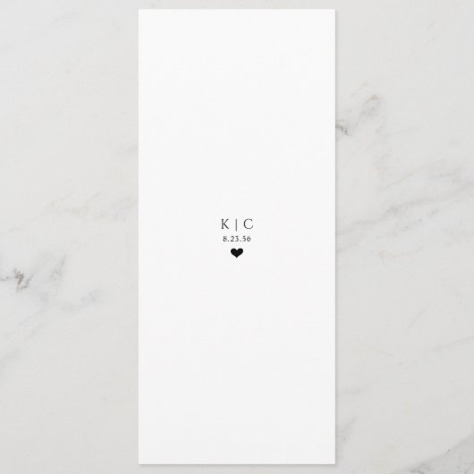 Minimalistisch modern handschrift bruiloft menu (Achterkant)